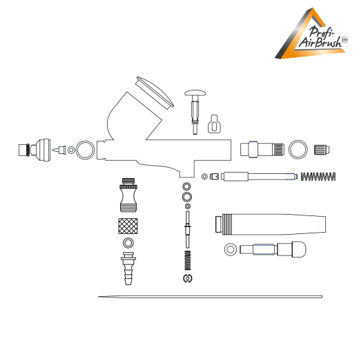 Airbrushpistole Profi-AirBrush Gravity Double-Action-Gun Special 1035 D 0.3