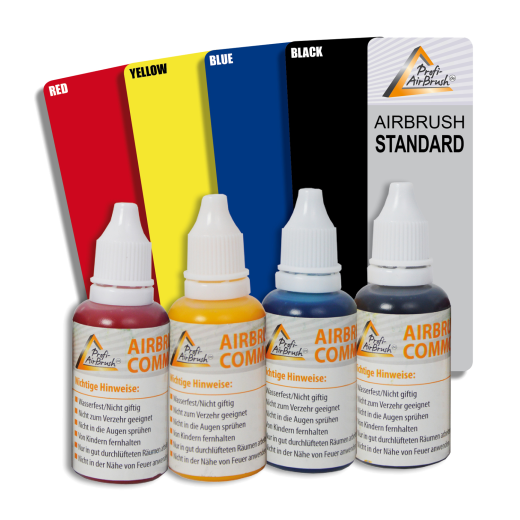 Airbrush Farben 4er Set für Tattoo, auf Alkoholbasis