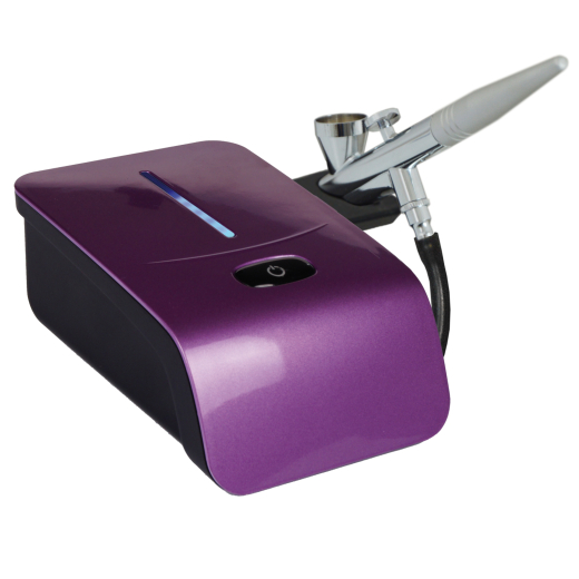 Profi-AirBrush Set Carry IV-TC violett - ideal für  Einsteiger!