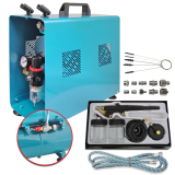 Profi-AirBrush Kompressor DUO-Power II-C Set I mit Single-Action-Gun 138 D 0,8
