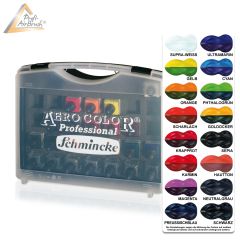 Airbrush-Farbe Aero Color Kunststoff-Koffer 16, Schmincke 81 124